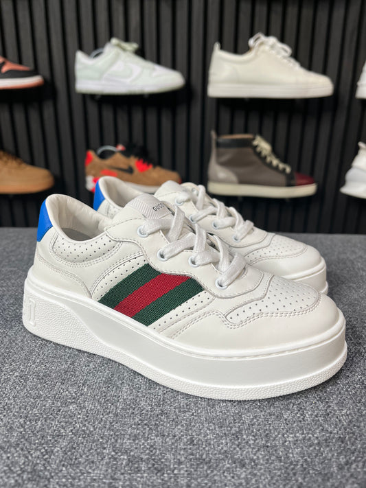 Gucci Web Stripe White/Blue UK12 EU30