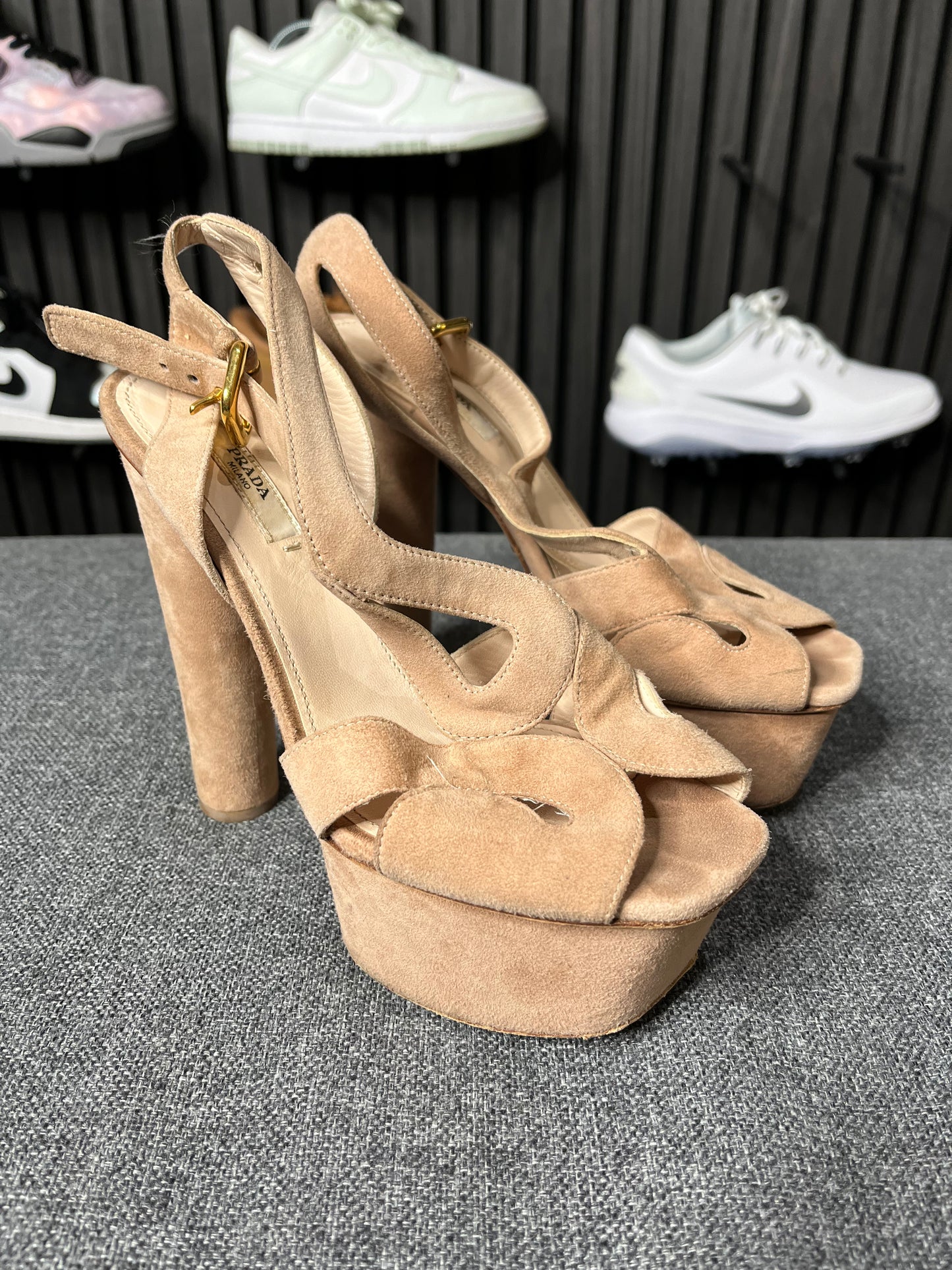 Prada Baroque Sandals Beige UK4 EU37