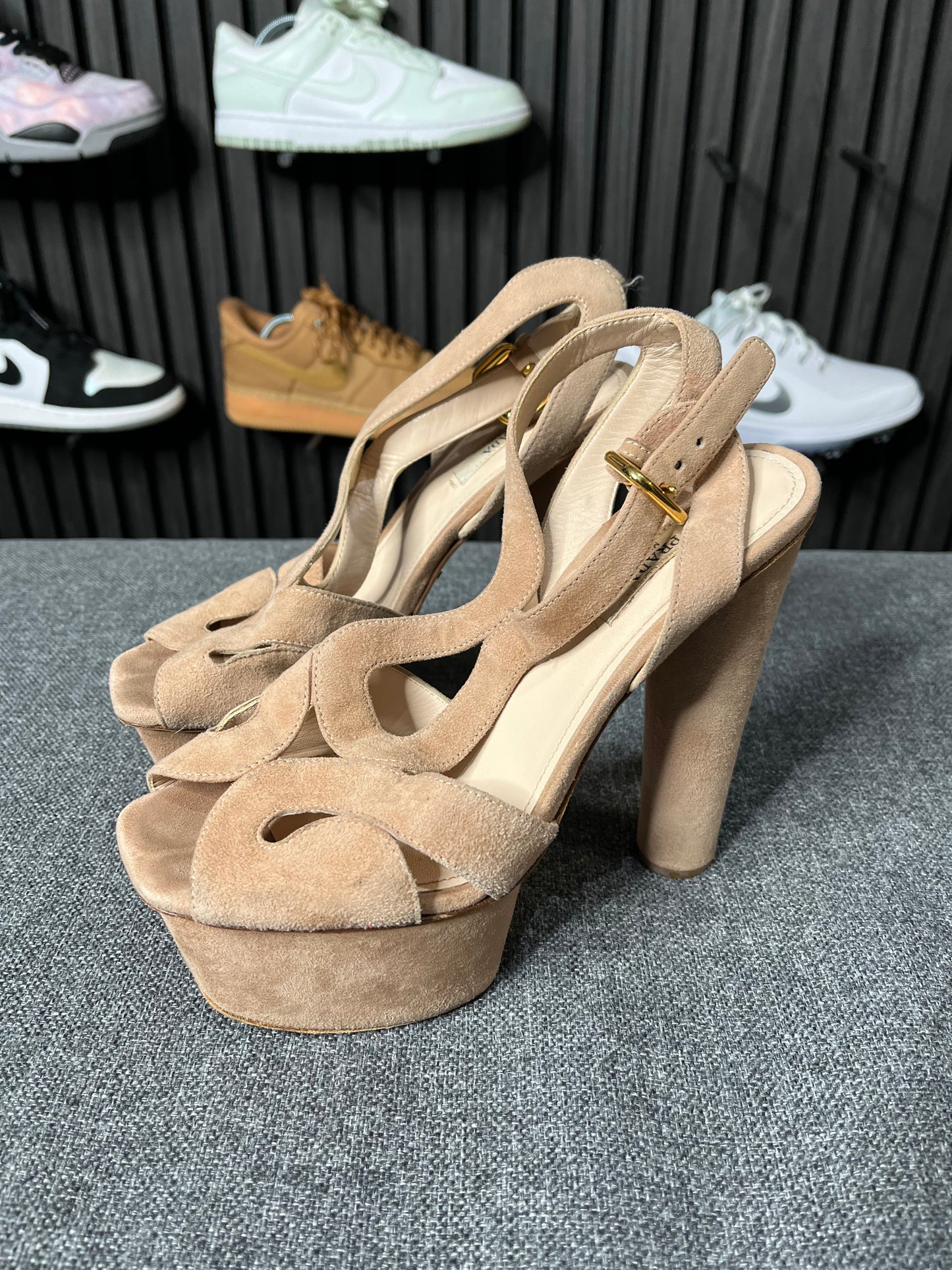 Prada Baroque Sandals Beige UK4 EU37