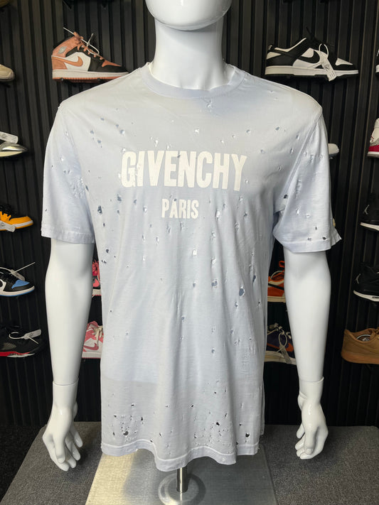 Givenchy Distressed Tee Blue Medium 1640