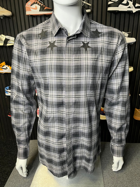 Givenchy Star Check Shirt Grey Medium 1647